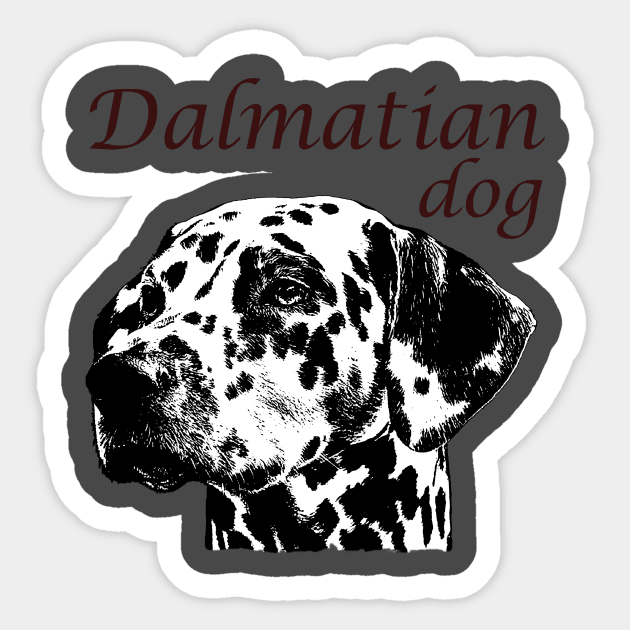 White Dalmatian Dog Sticker by hudayadi